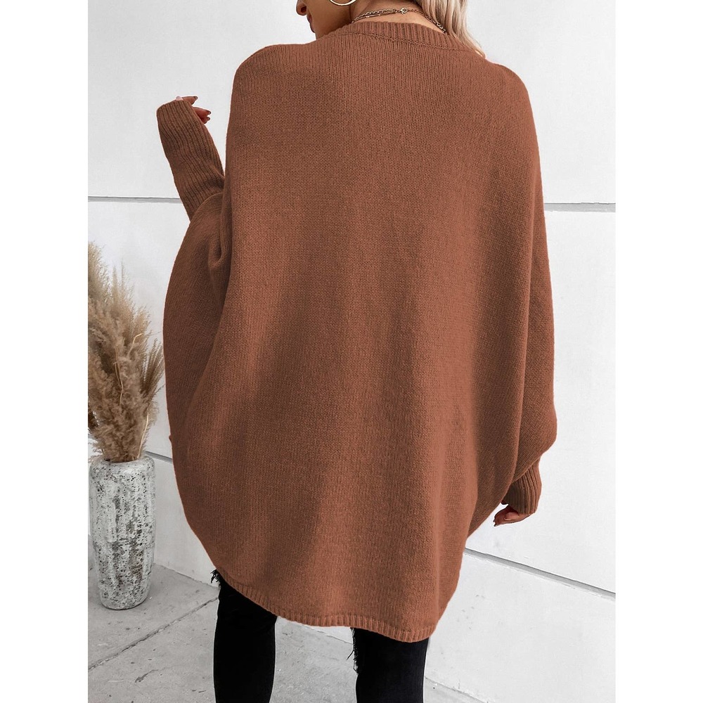 preppy Waterfall Collar Batwing Sleeve open front Cardigan sweater - Picture 6 of 8